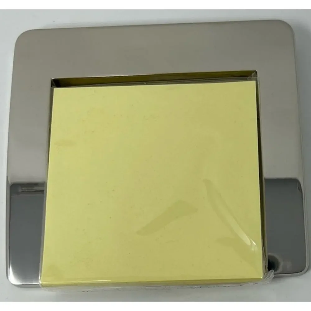 Silver Business Note Pad Holder Felt Bottom Sticky Tape to‎ Hold Note Pad