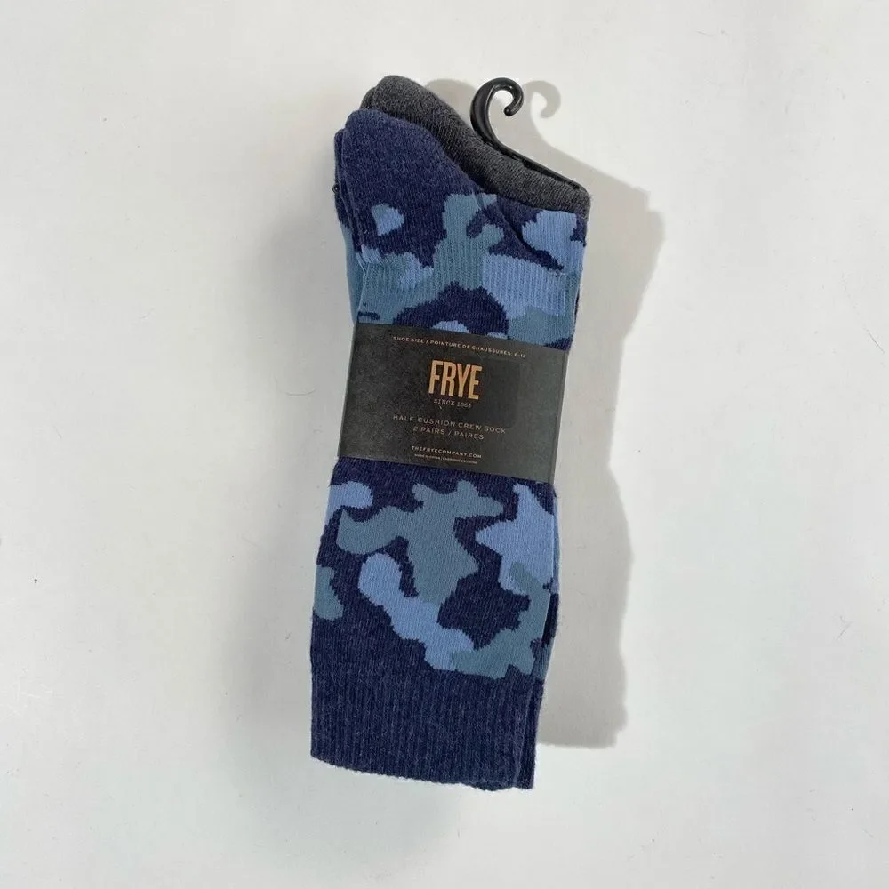 Frye 2 pack NWTs camo half cushion crew socks