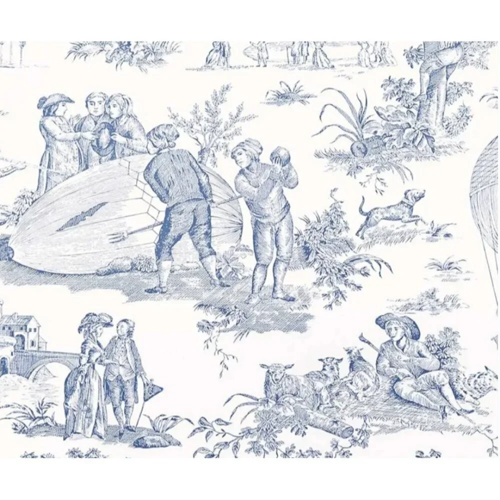 New Charles Burger Wallpaper Blue Toile 21
