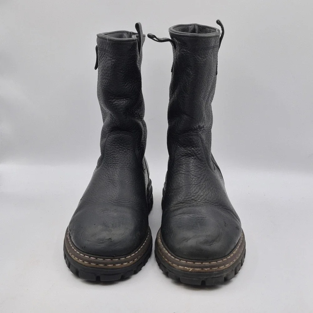 Blondo Snow Boots Winter Mens‎ Size 9 Black Leather Wool Lined Pull On Canada