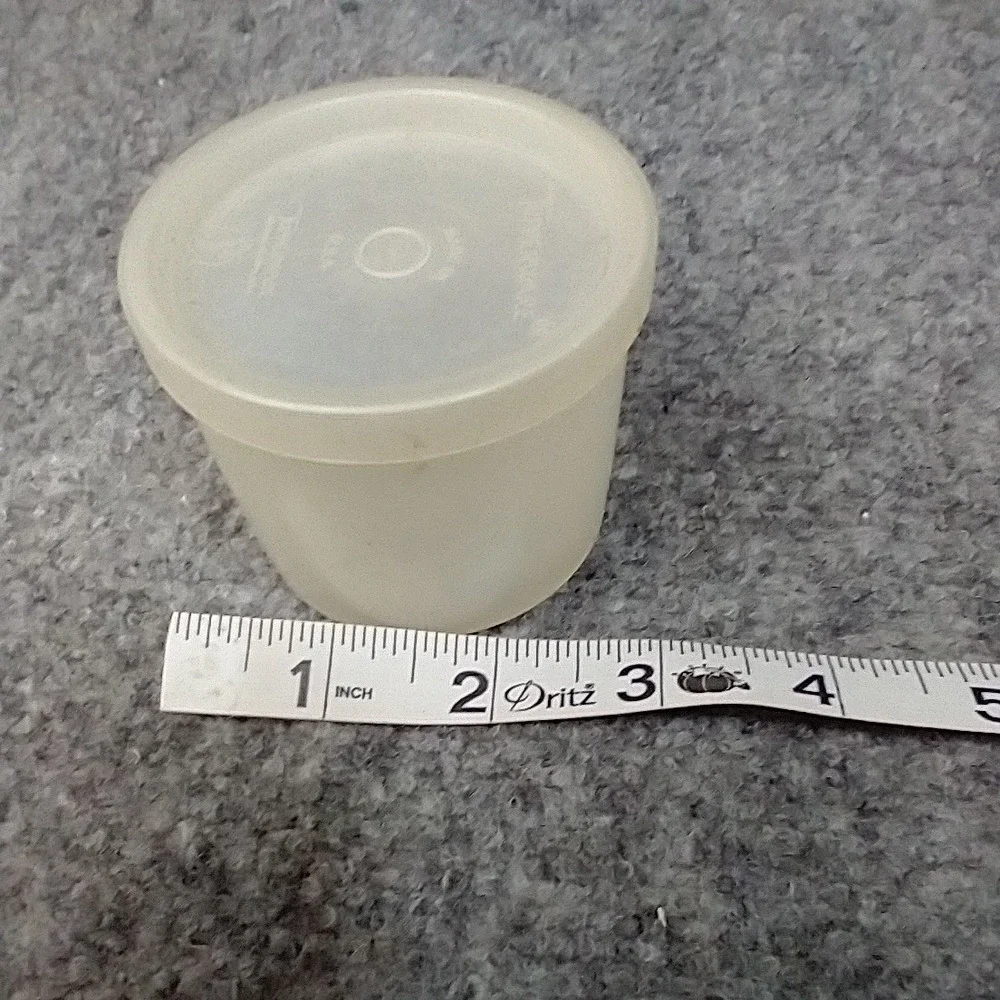 Vintage‎ Tupperware Midget Container 122-6 Translucent White with Lid 2oz USA