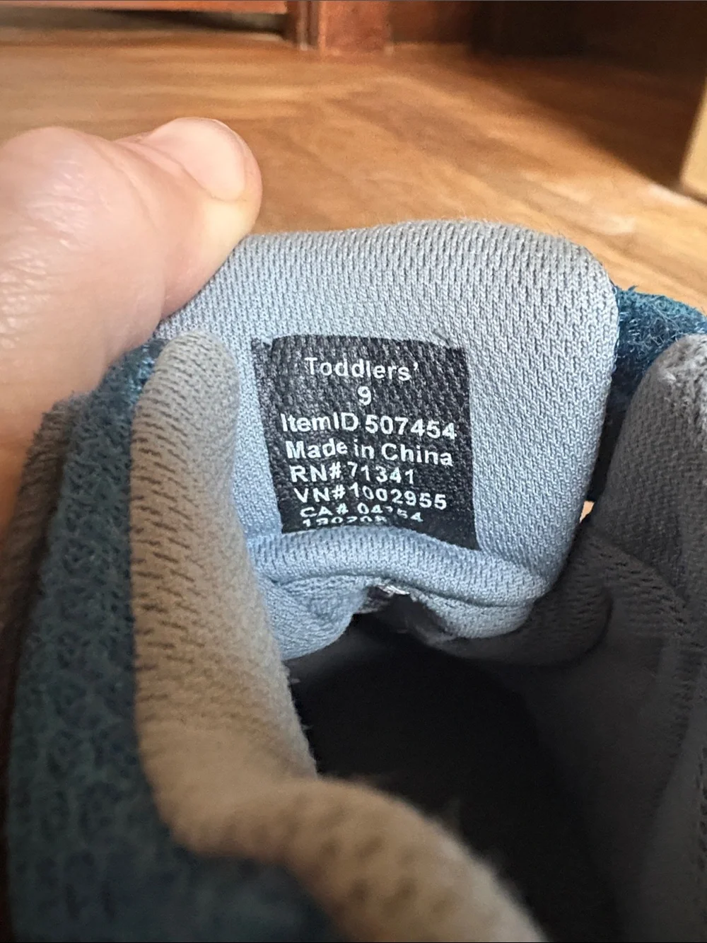 L.L. Bean Teal and Gray Kids' Velcro Hiking Boots