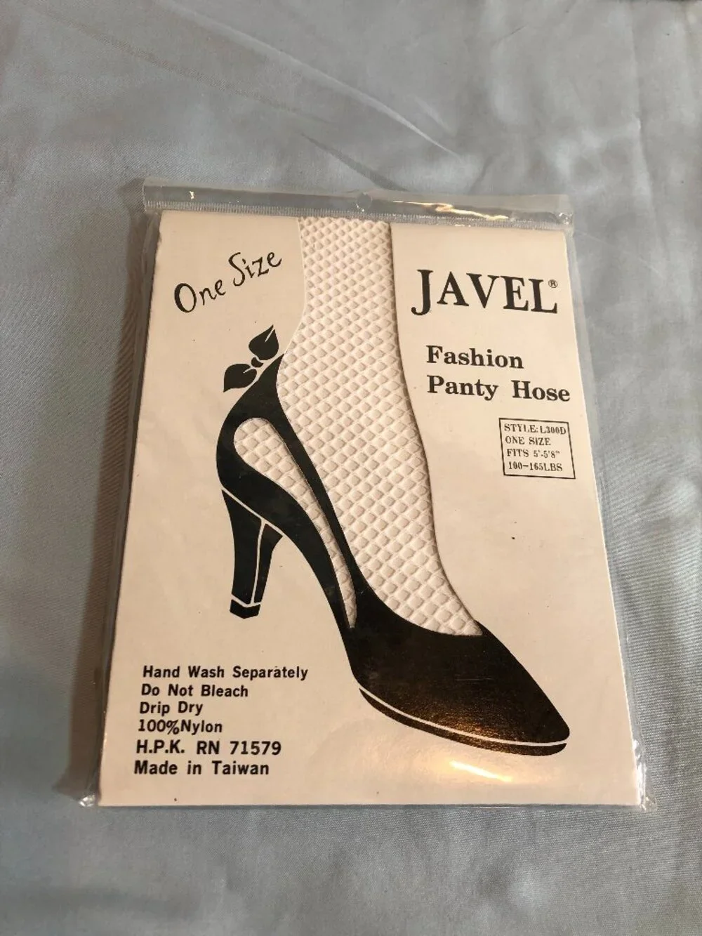 Javel WHITE Fishnet Fashion Pantyhose - ONE SIZE (See Measurements) #F5