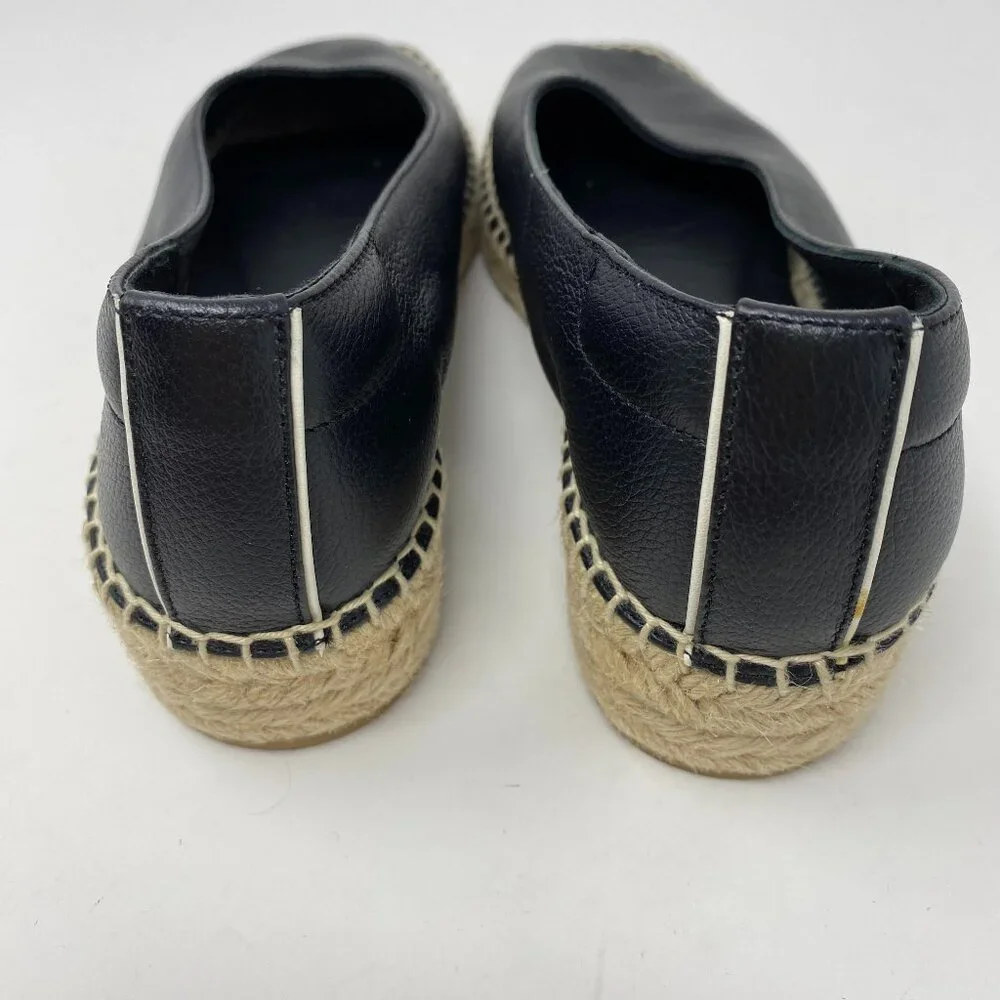 everlane espadrille leather low wedge slip on flats (worn once)