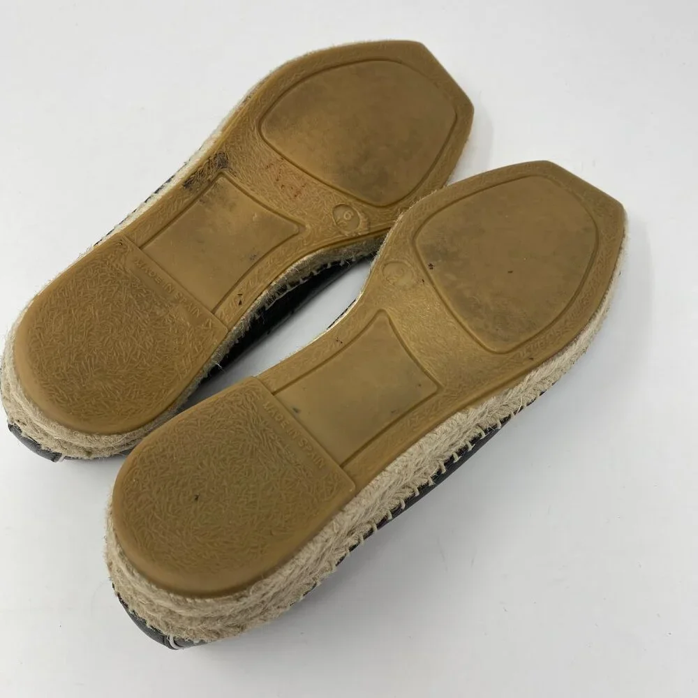 everlane espadrille leather low wedge slip on flats (worn once)