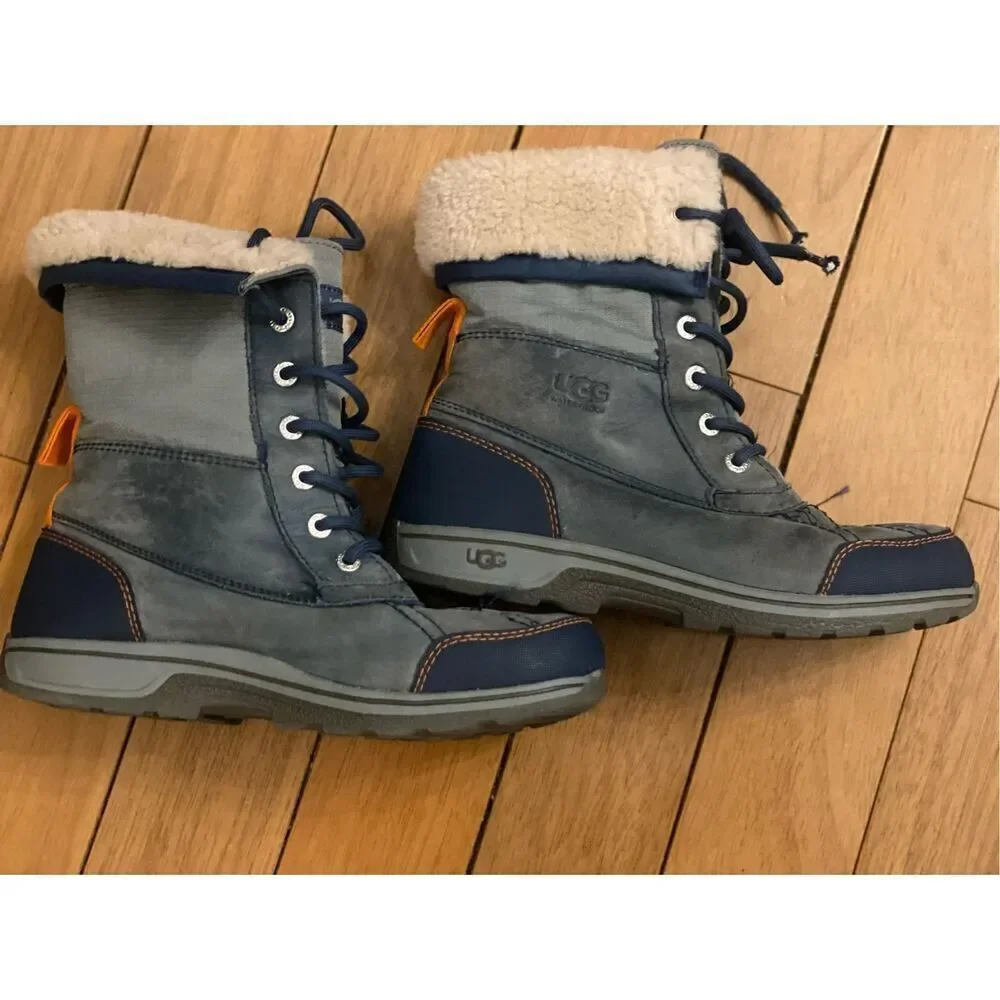 UGG K BUTTIE II CWR blue boots with sheepskin girl US 5/EU 37/UK 4/JP 23.5