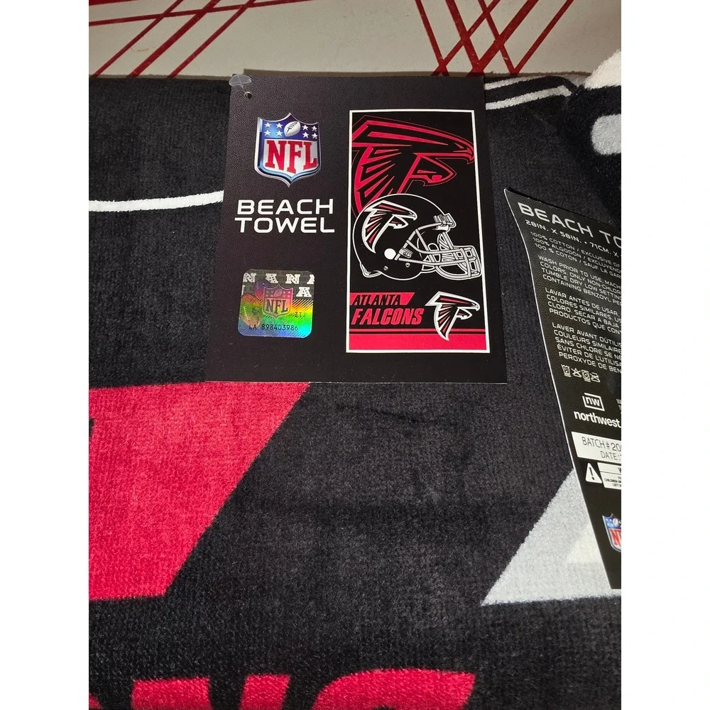 2 NFL Atlanta Falcons Beach Towel 28x58 Cotton Northwest Red Black White New