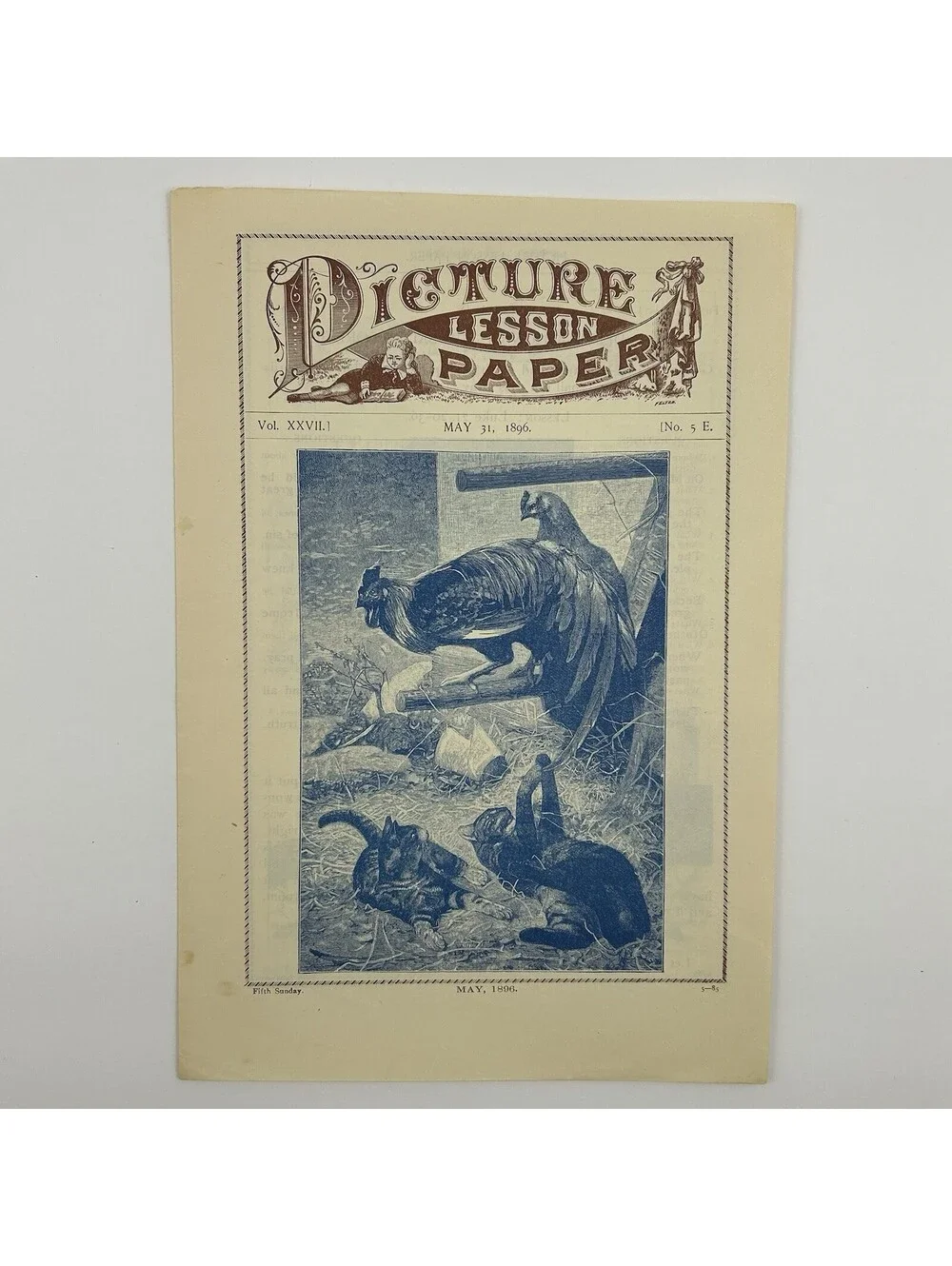 1896 Picture Lesson Paper Antique Sunday School Illustrated Ephemera May 31  C16
