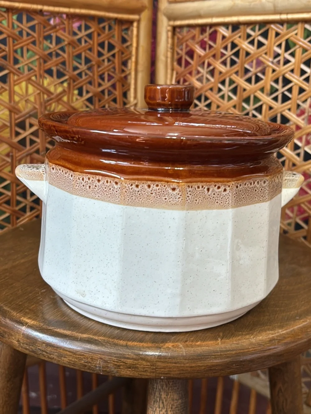 Stoneware Casserole with Brown Glazed Lid - Home Kitchen