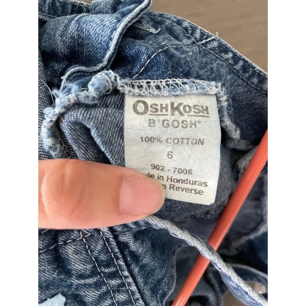 Vintage Oshkosh B'gosh Girls Small‎ 6 Skirtall Denim Blue Overall Dress