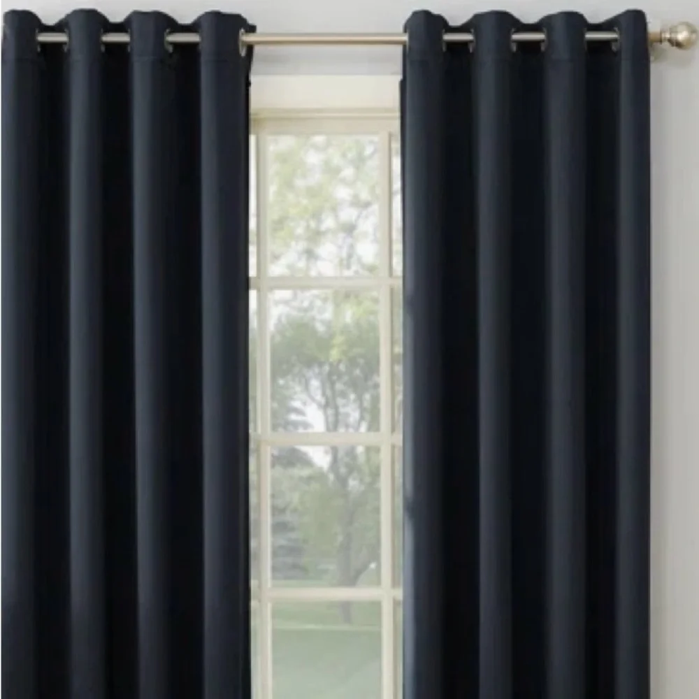Navy Basic Curtains‎ 46”x84” Gently used.
