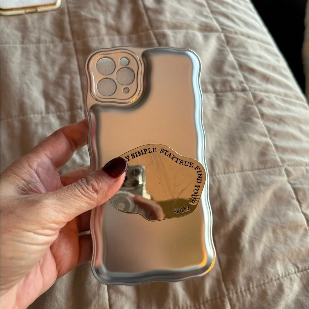 11 pro max silver metallic phone case