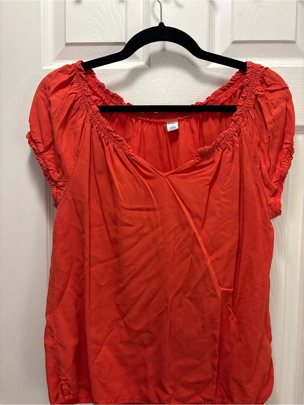 Women's Coral Peasant Blouse