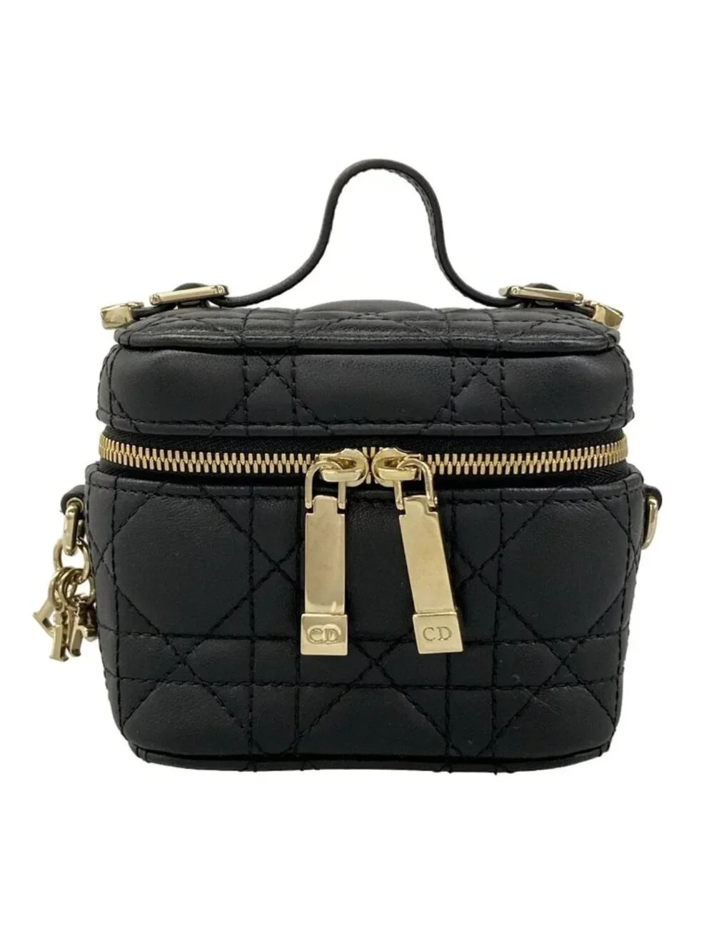 Dior Vanity Cannage Stitch Black Mini Bag Leather