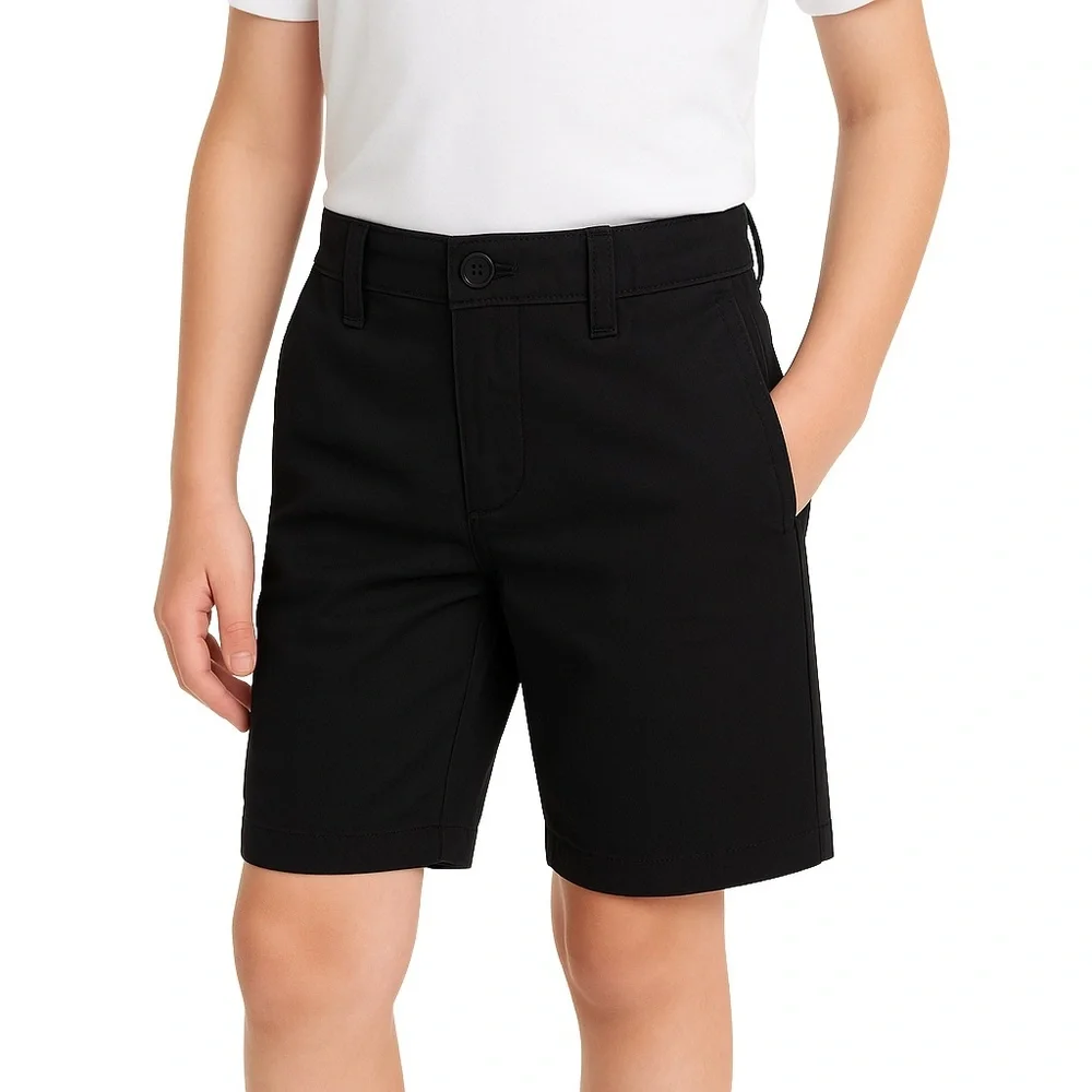 THE CHILDRENS PLACE Black Chino Bermuda Adjustable Waistband Shorts Boys Size 10