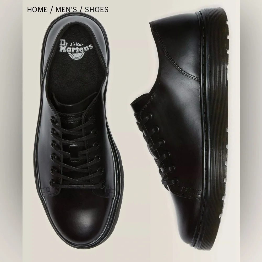 Dr. Martens Men's Black Smooth Dante  6-Eye Derby Shoes size 9