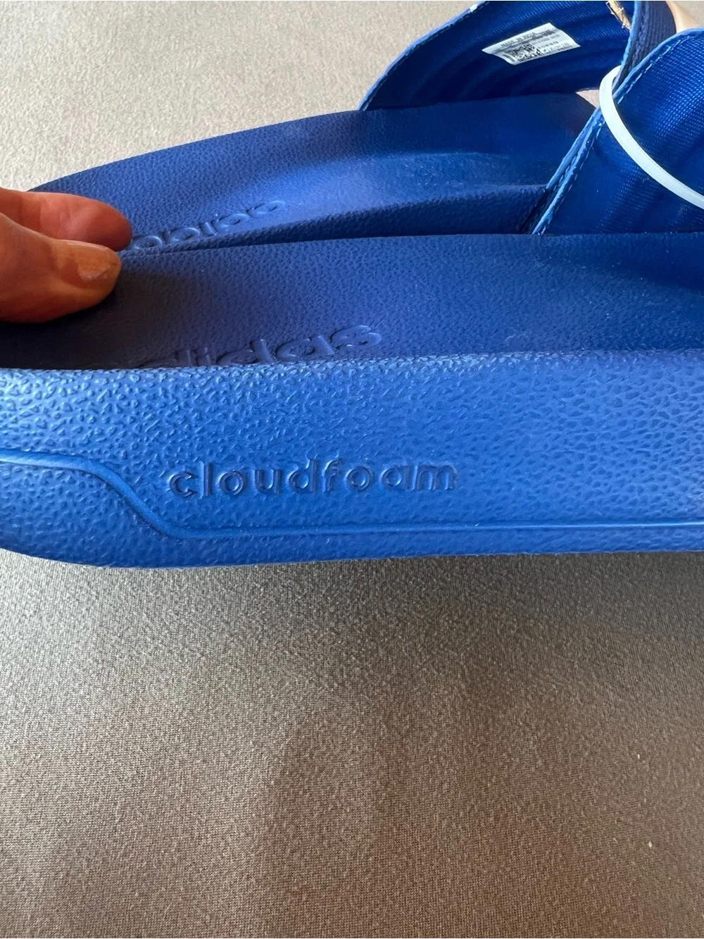 Adidas Blue Cloud Foam Adilette Shower Slides, men 11, women 12. New with tags.