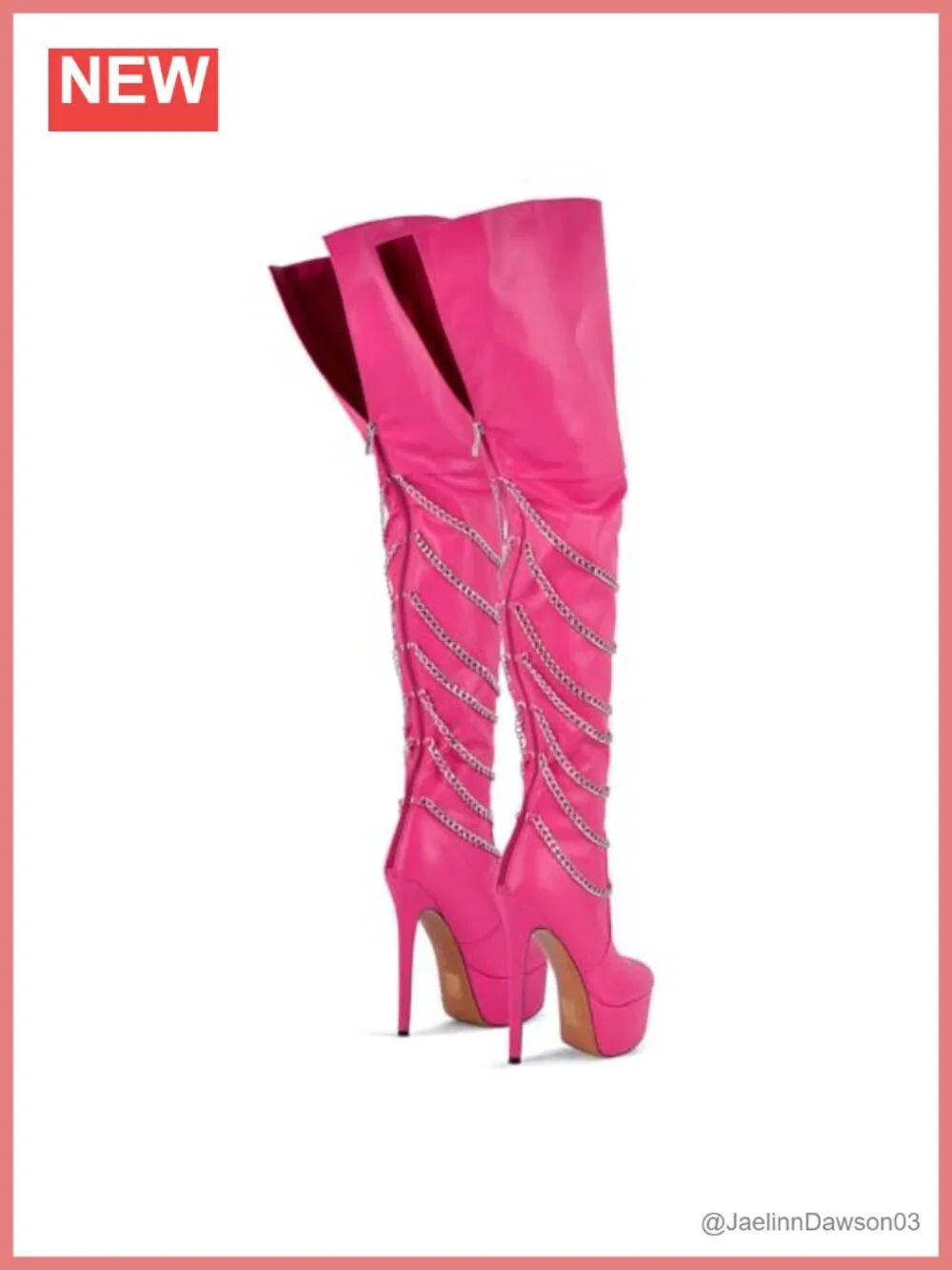 Women's Stiletto Platform Over the Knee Boots with Chains, Party Wedding