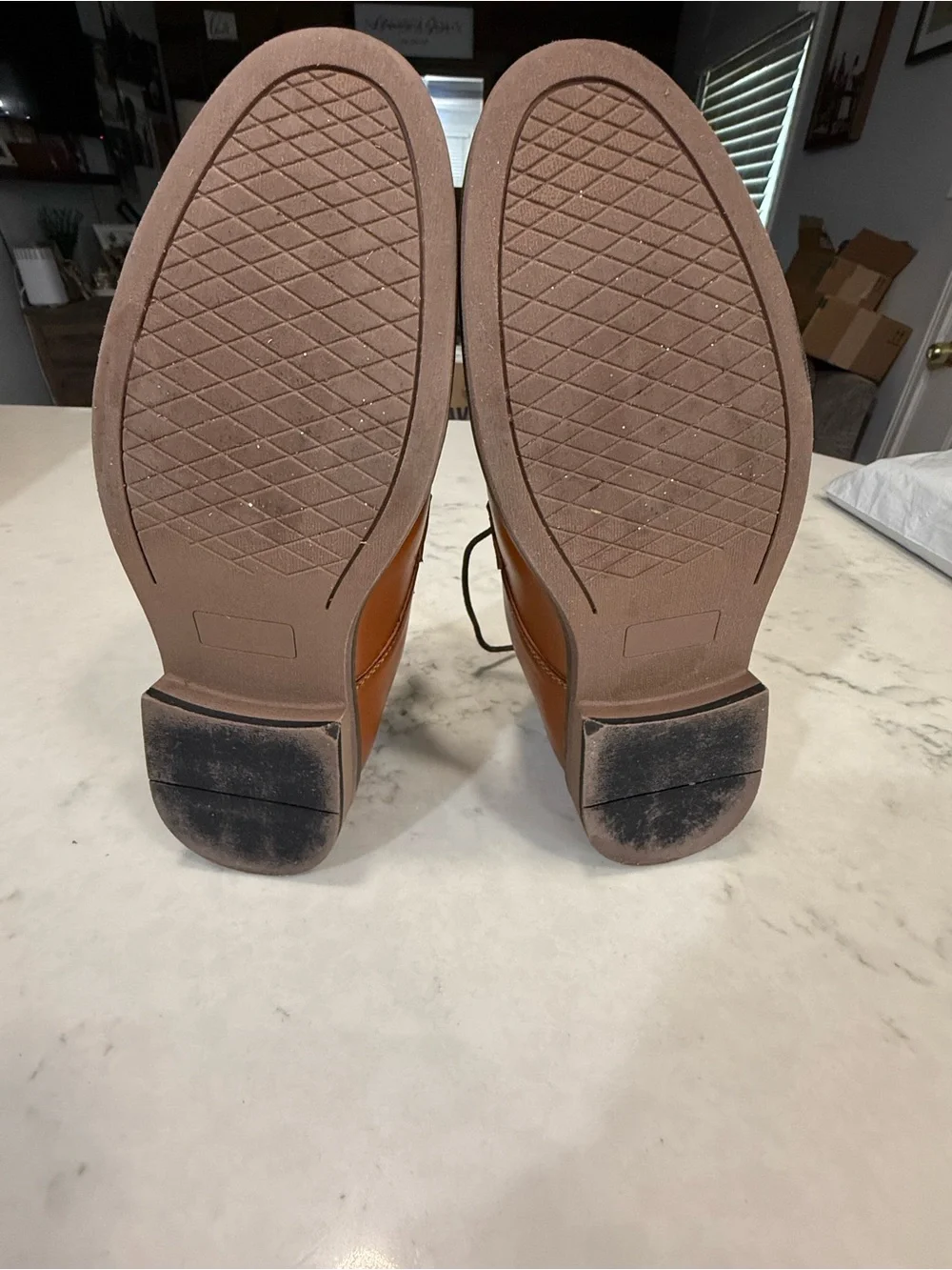 Classic Tan Lace-Up Kids Dress Shoes with Stitched Detail
