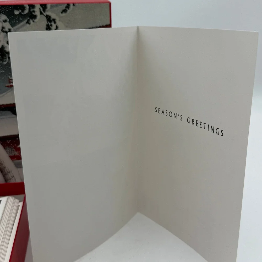San Diego Museum of Art Japanese Woodblock Snow Scene Holiday Cards 20ct Boxed