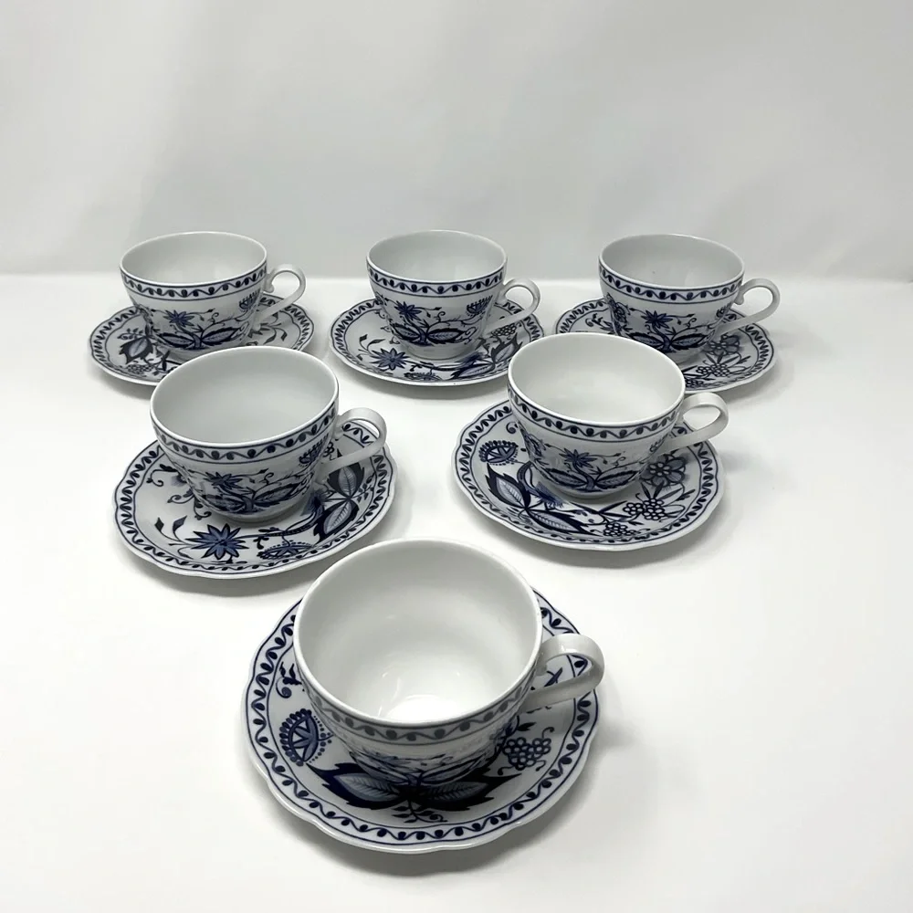 Rosella Onion Pattern set‎ of 6 cups and saucers