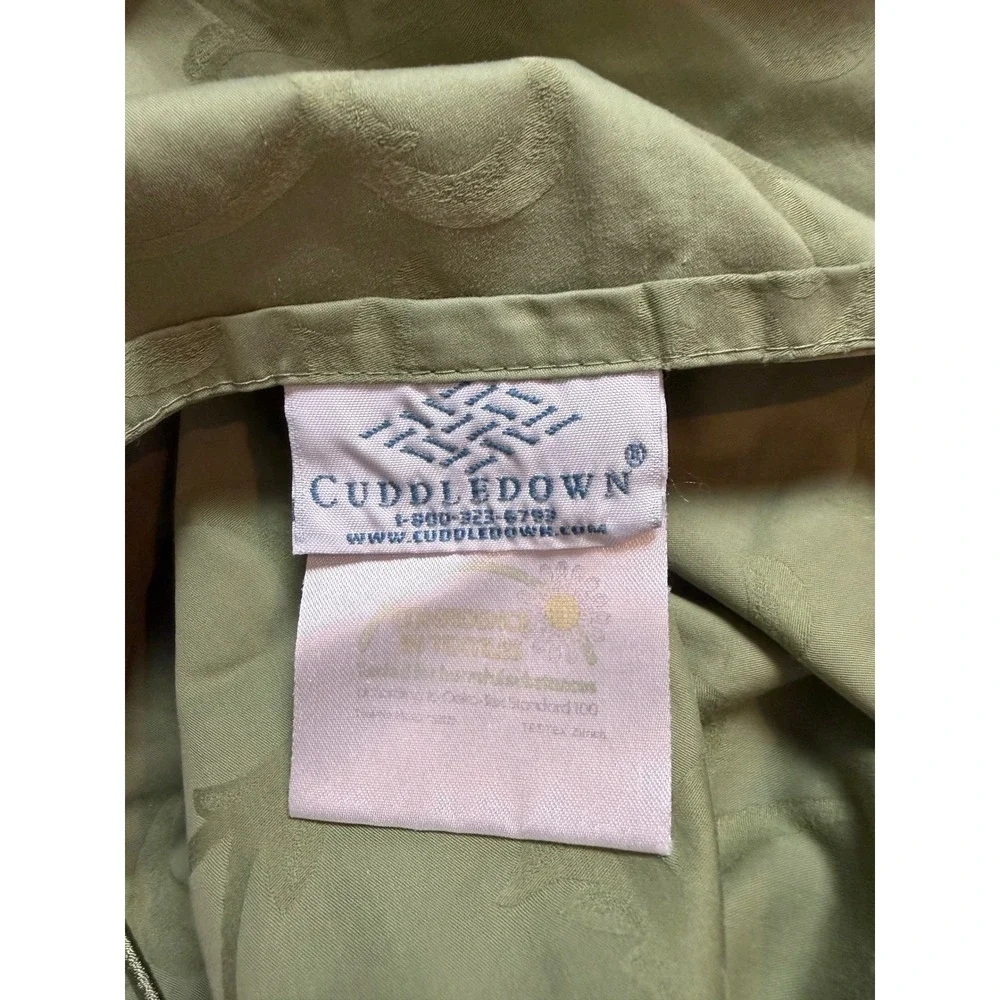 Cuddledown King sheet set Sage Green 100% Cotton Damask Scroll‎ Jacquard