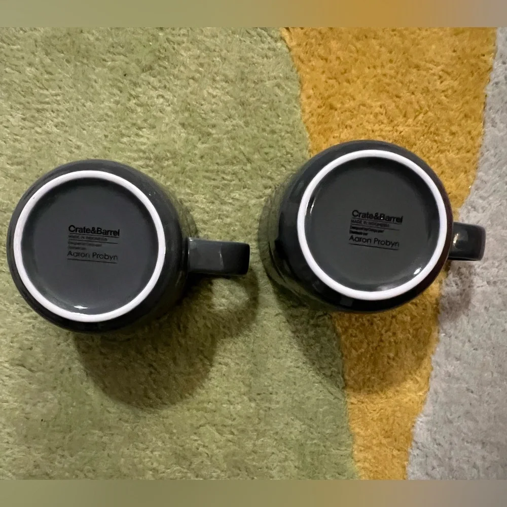 2 Crate & Barrel Aaron Probyn Porcelain Mugs