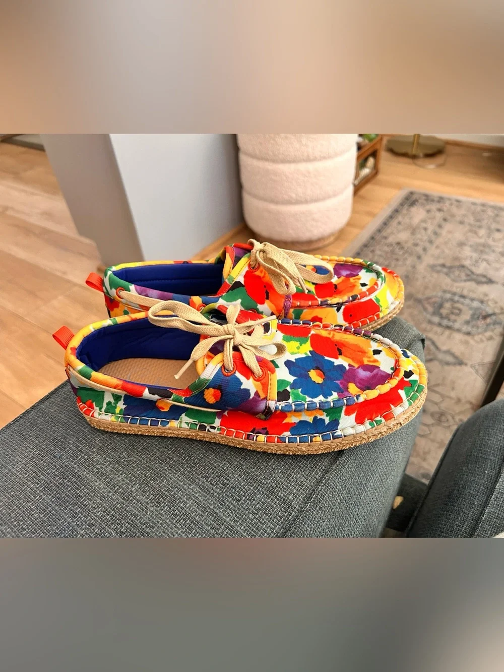 Sea Star Beachwear Riviera Boat Shoe Water Shoe Frances Valentine Floral Size 8w