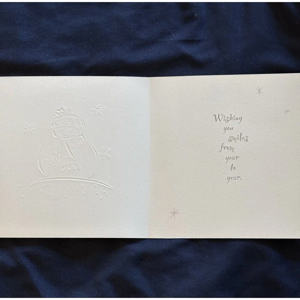Seasons Greetings Card with Yellow Envelope | Snowman design | By PMG Inc