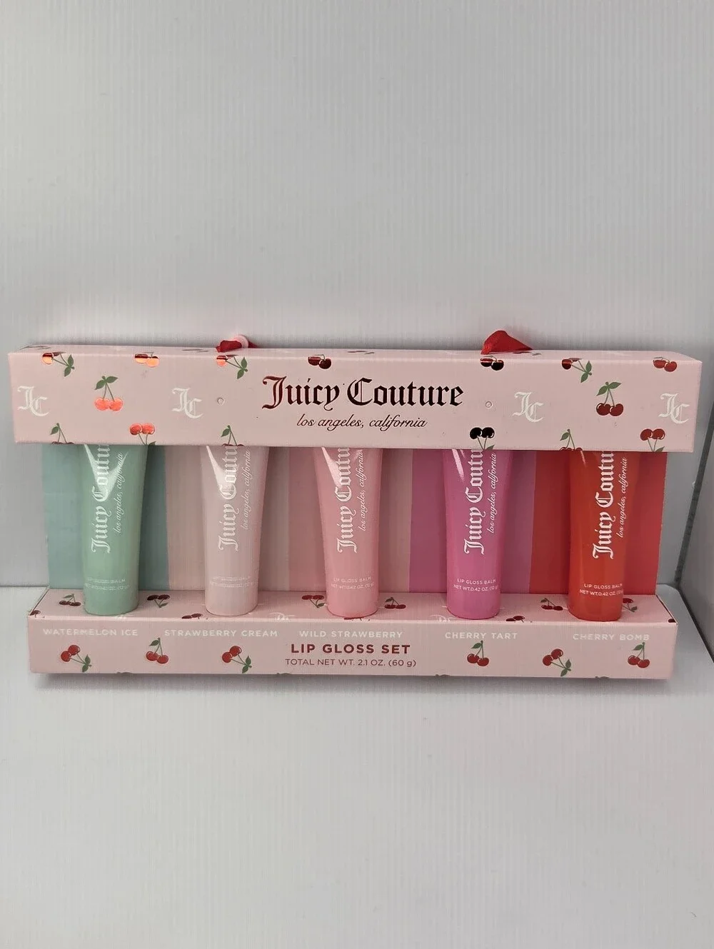 💕▪️Juicy Couture▪️ Cherry Lip Gloss Set - Pastel Pink, Coral, Mint, Pink Shades