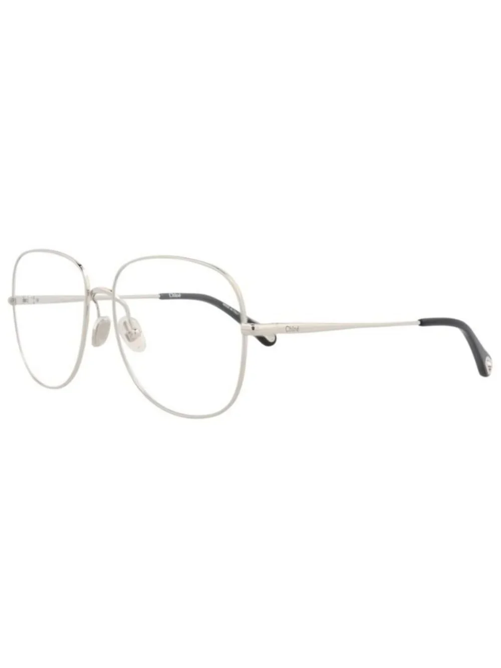New Chloé Womens Aviator Silver Silver Transparent Fashion Designer Eyeglasses