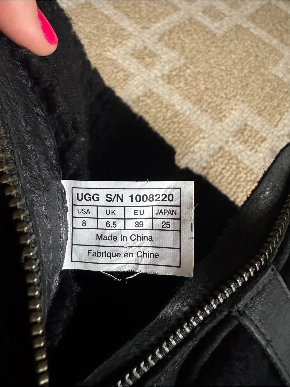 UGG Blayre II Leather Shearling Buckle Moto Ankle Boots Black Size 8