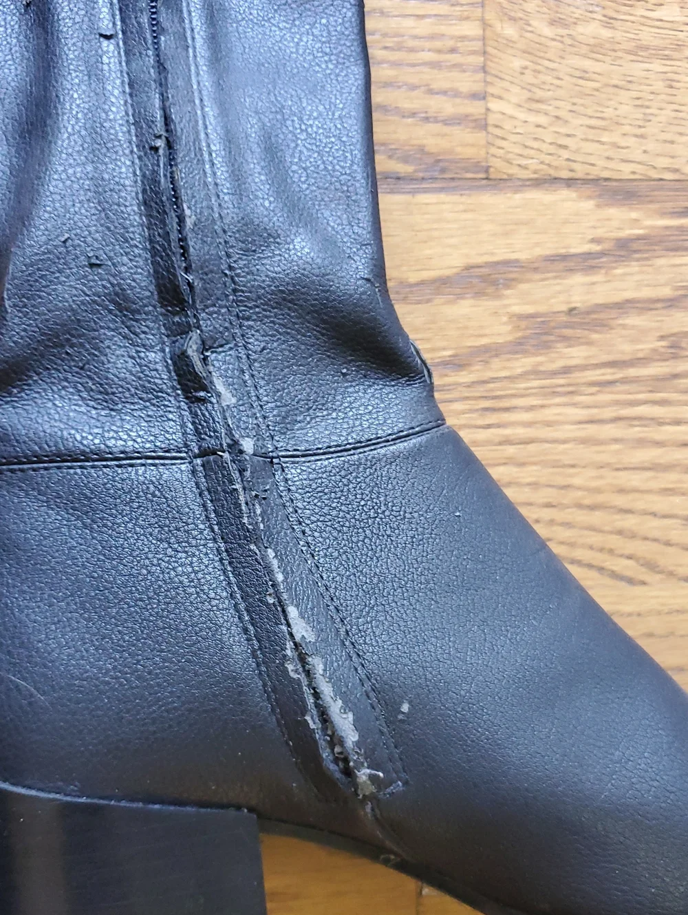 CALVIN KLEIN JEANS Tall Black Leather Over-the-Knee Block Heel Boots