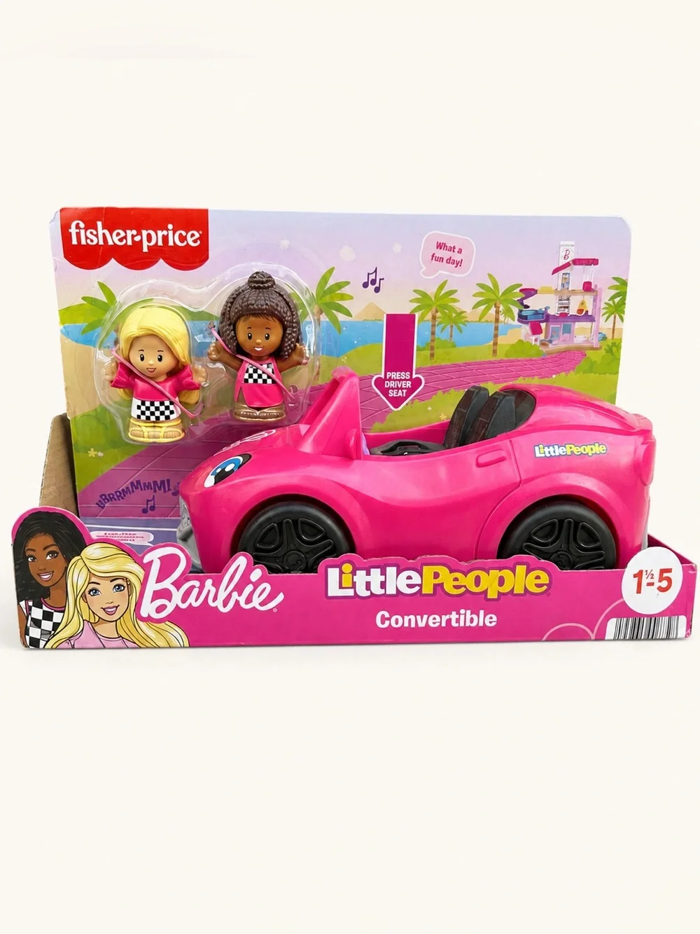 Fisher-Price Little People Barbie Convertible Car Playset NIB Sounds