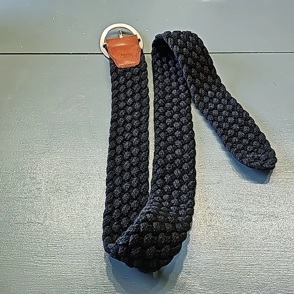 Cloth and genuine and belt. Silver‎ buckle.