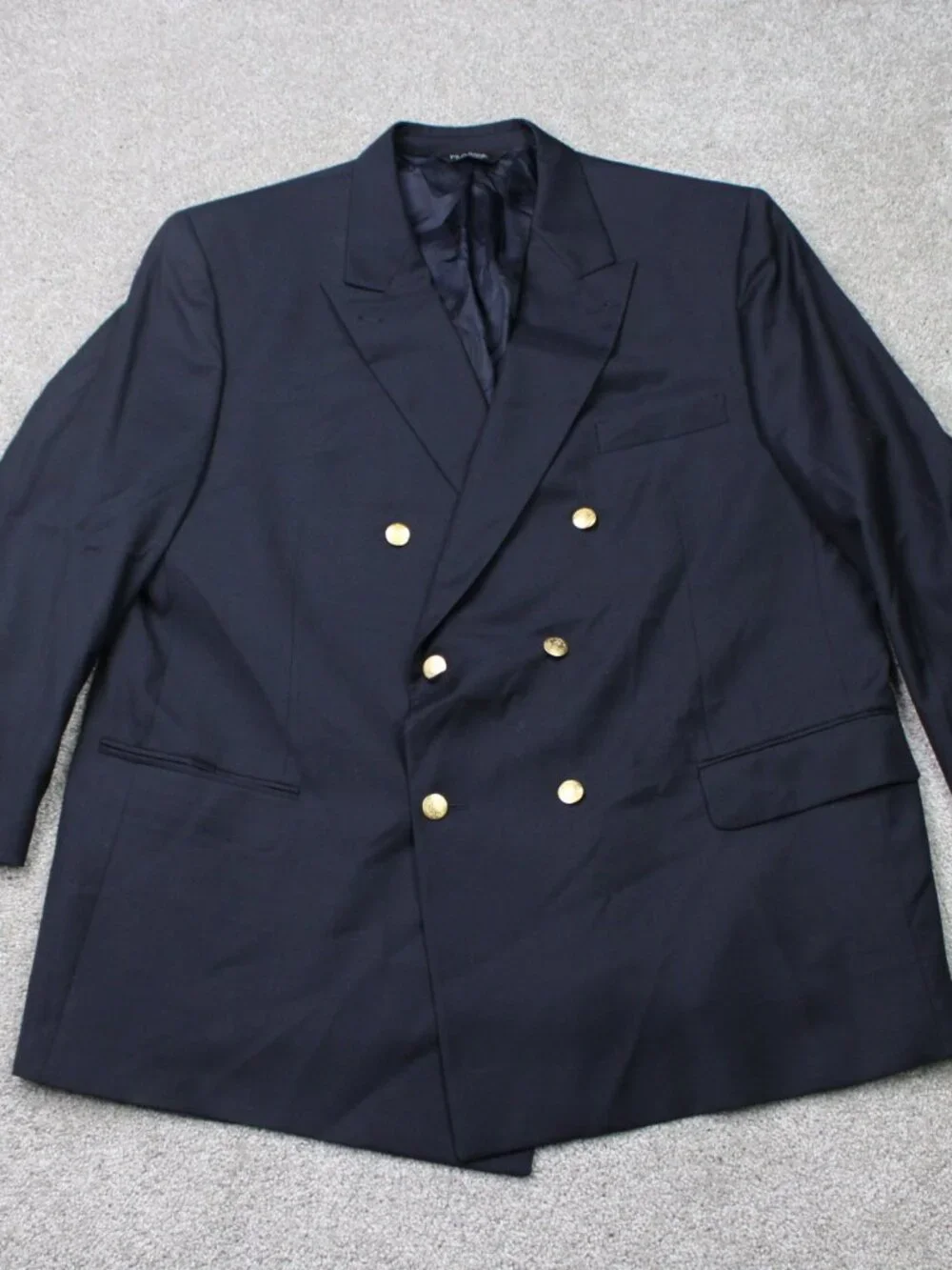 Jos. A. Bank Blazer Mens 50Regular Navy Blue Signature Double Breasted 100% Wool