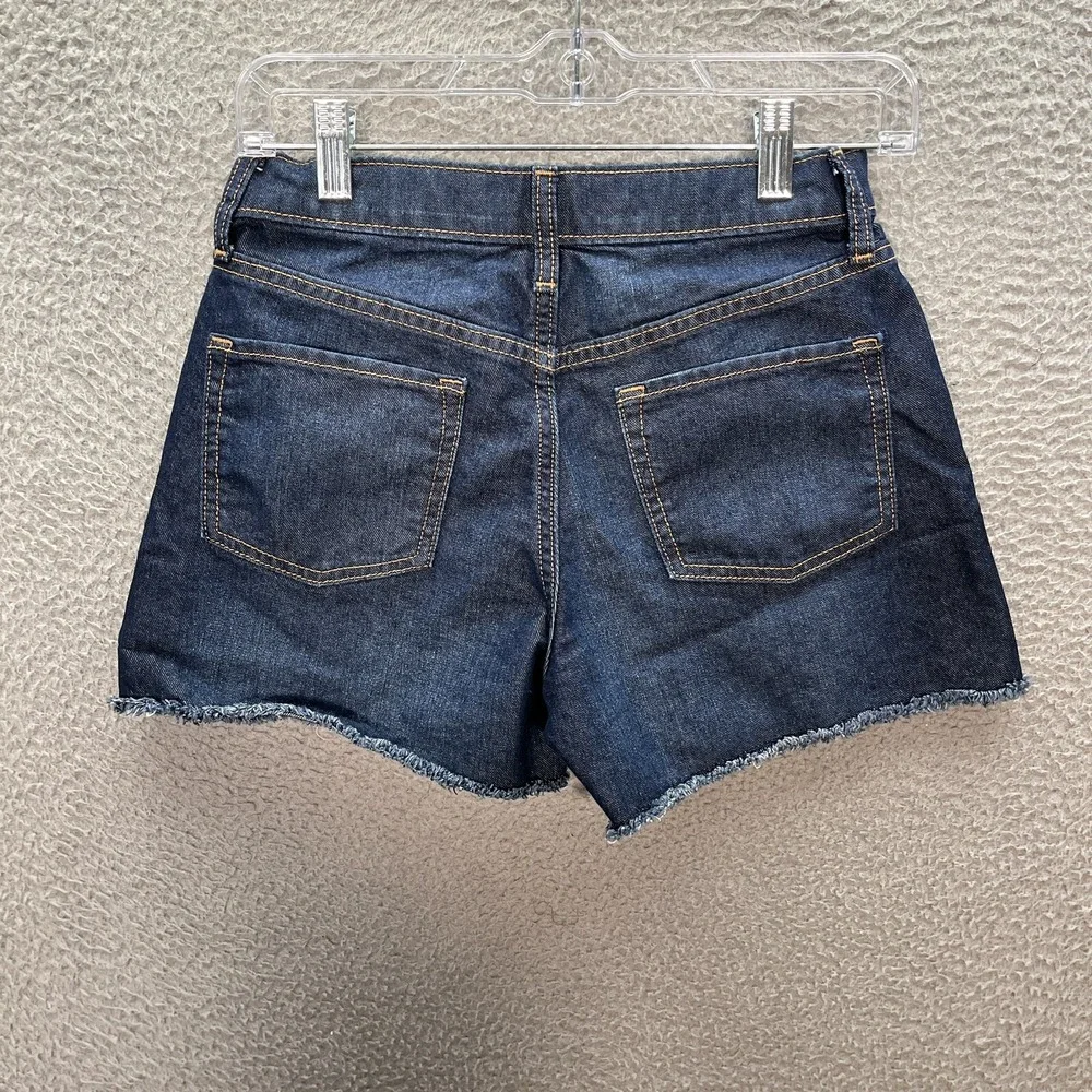 Old Navy Shorts‎ Girls 14 Blue High Rise Adjustable Waist Cut Off Distressed Y2K