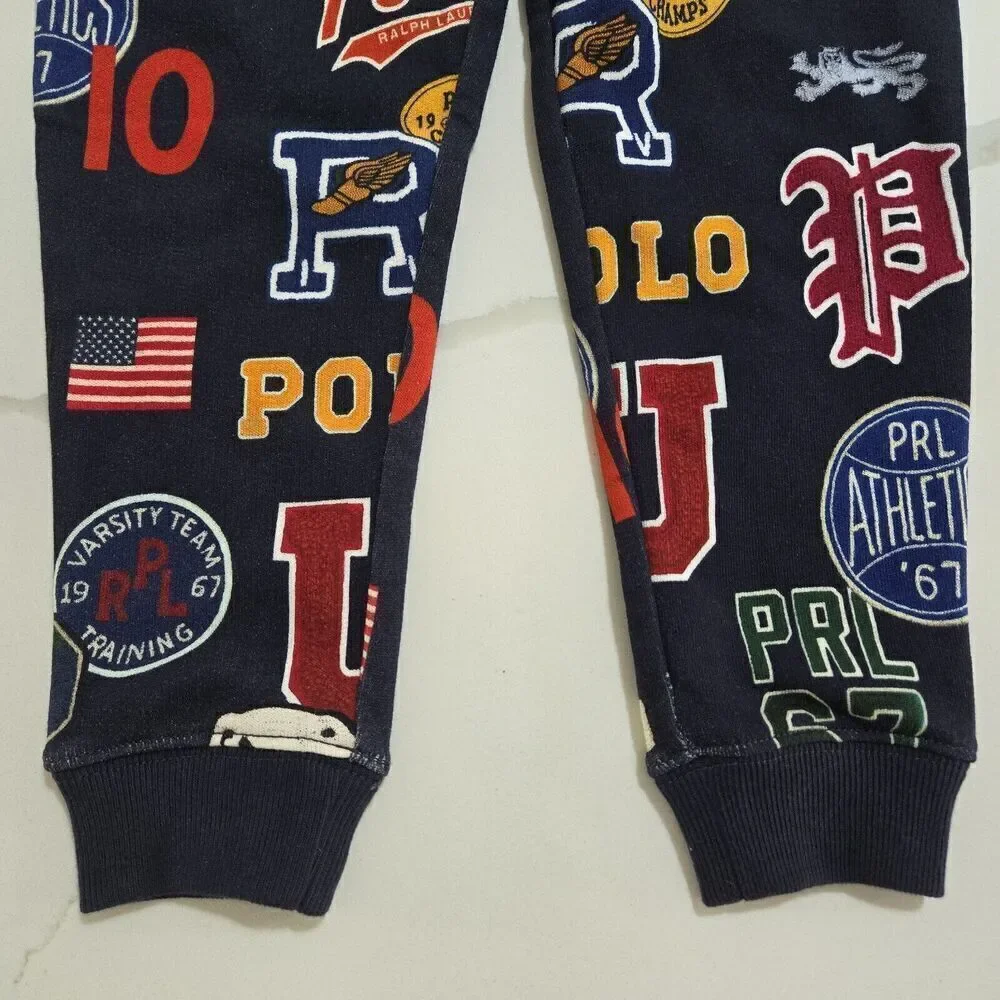 Ralph Lauren Polo Navy Logo Patchwork Joggers