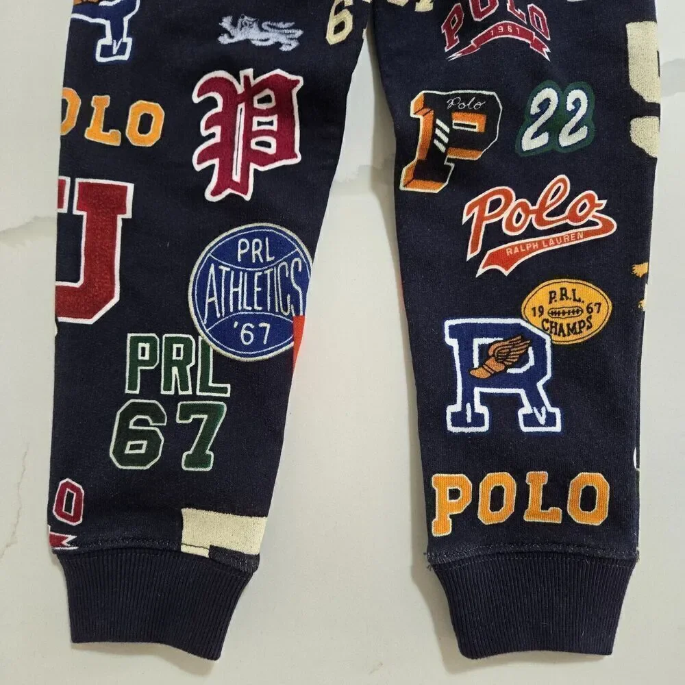 Ralph Lauren Polo Navy Logo Patchwork Joggers