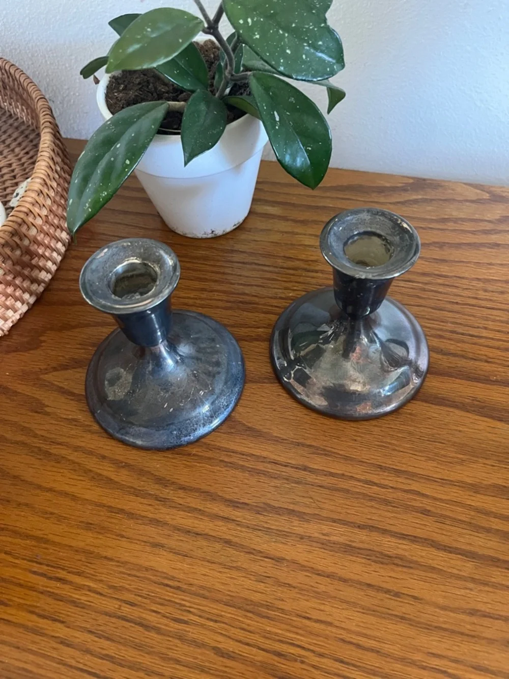 International Silver plate Metal Candlestick Pair - Home Accents