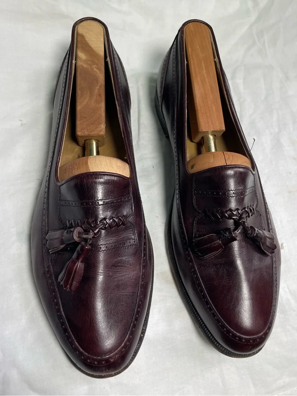 DOMANI by Johnston & Murphy Men's Tassel Loafers in Deep Burgundy Sz 9.5 M Italy