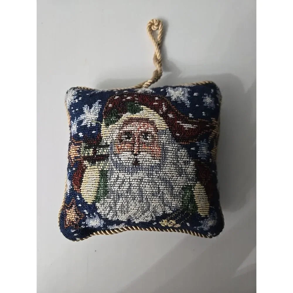Blue Santa Clause Embroidery Tapestry Pillow Christmas Tree Ornament‎ 5