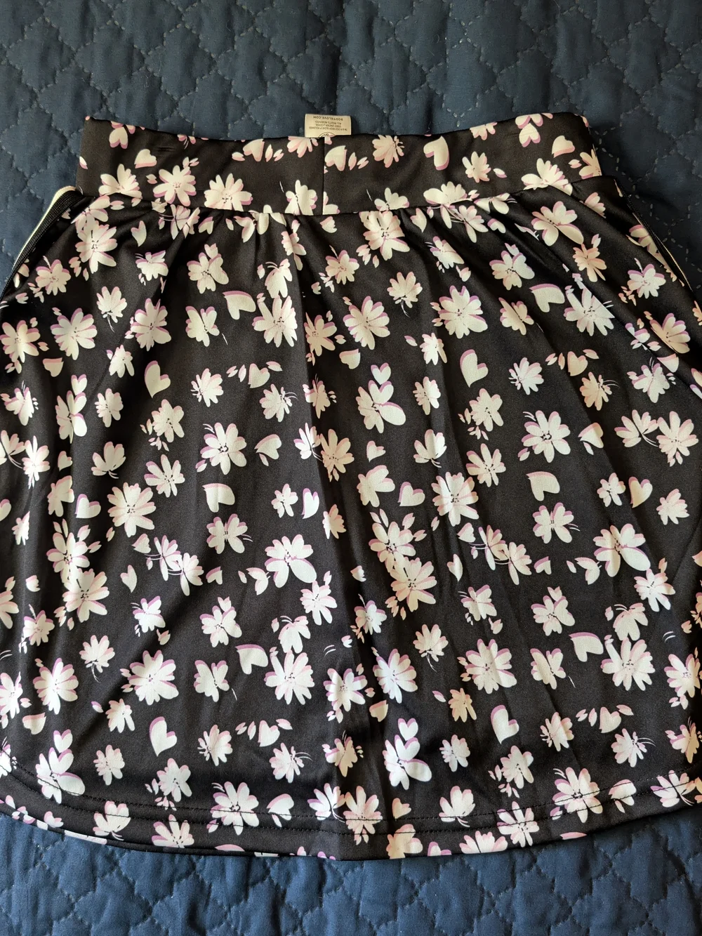 Body Glove Black Floral Skort & Leggings Set with Pink Accents