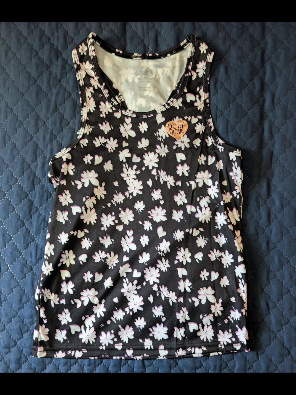 Body Glove Black Floral Skort & Leggings Set with Pink Accents