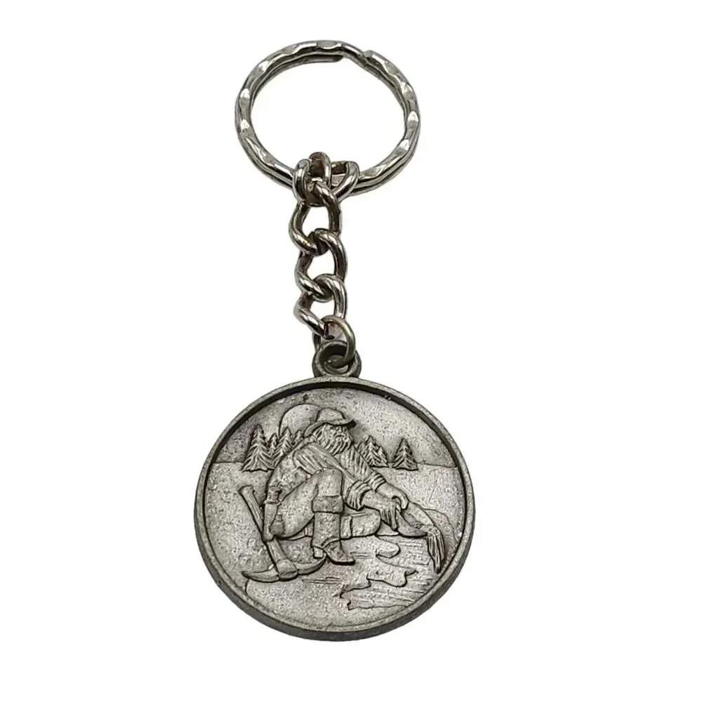 Rawcliffe Pewter I Love Alaska 1985 Key Chain Vintage