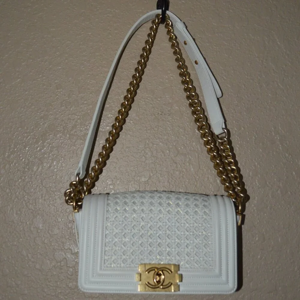 CHANEL white braided