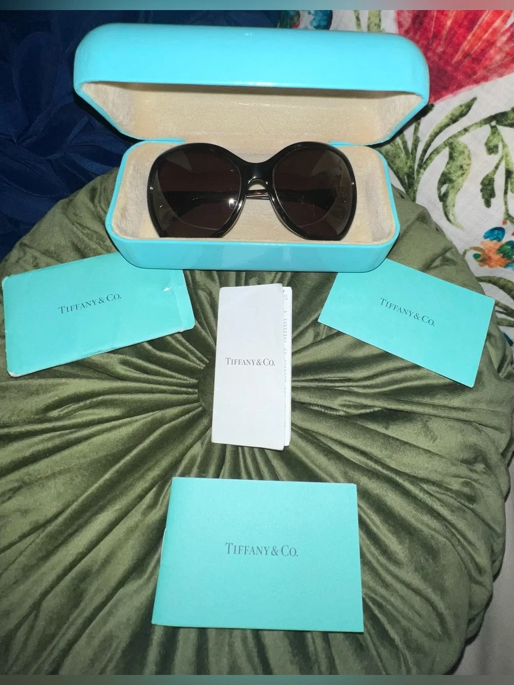 **VINTAGE** Y2K Tiffany & Co. Brown Tortoise Frame Sunglasses with Brown Lenses