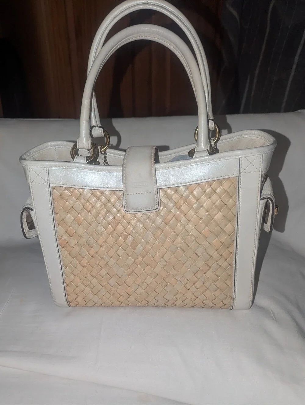 Coach satchel woven