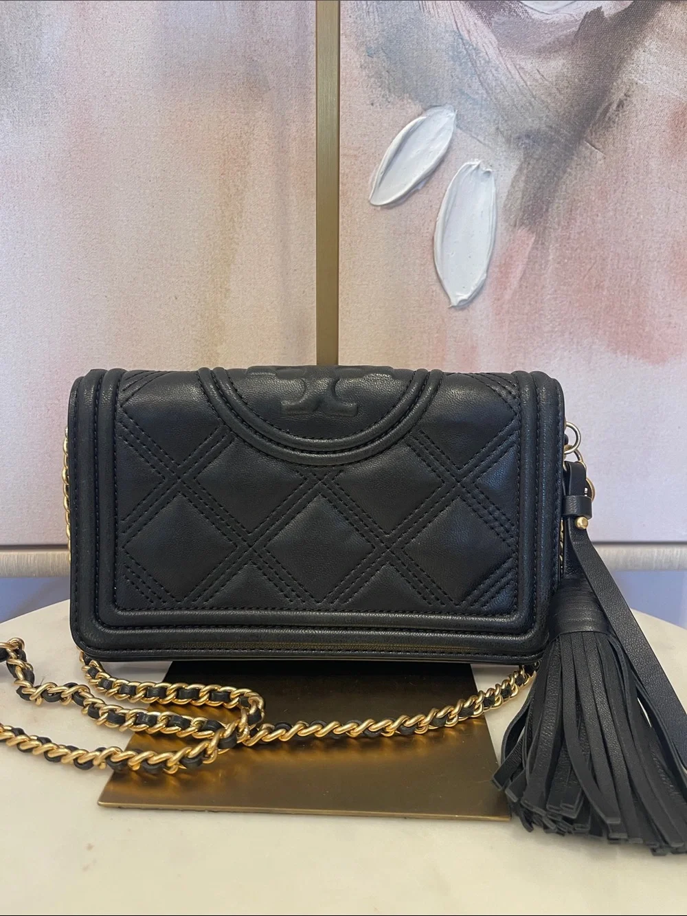 Tory Burch Fleming Soft Wallet Crossbody Bag in Black