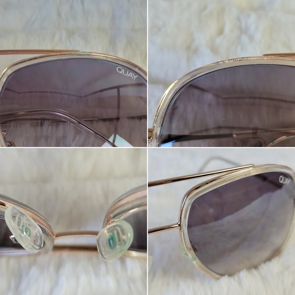 024 Quay Australia Aviator Sunglasses in Gold with Brown Gradient Lenses